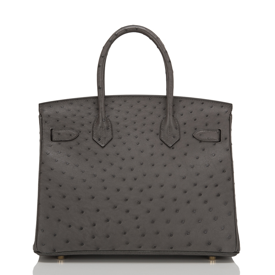 Hermès Graphite Ostrich Birkin 30cm in Gray | Lyst
