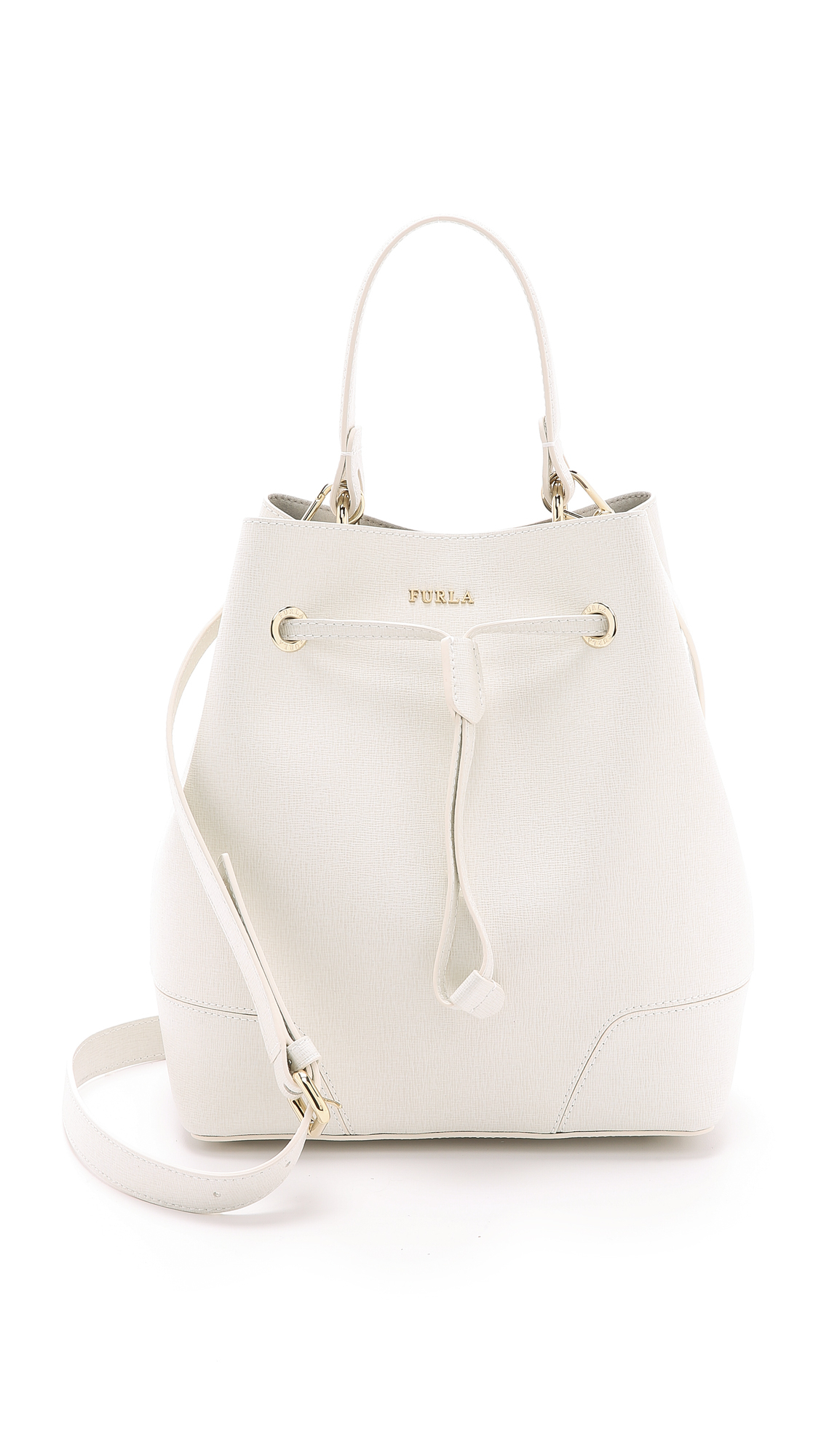 Lyst - Furla Stacy Drawstring Bucket Bag - White in White