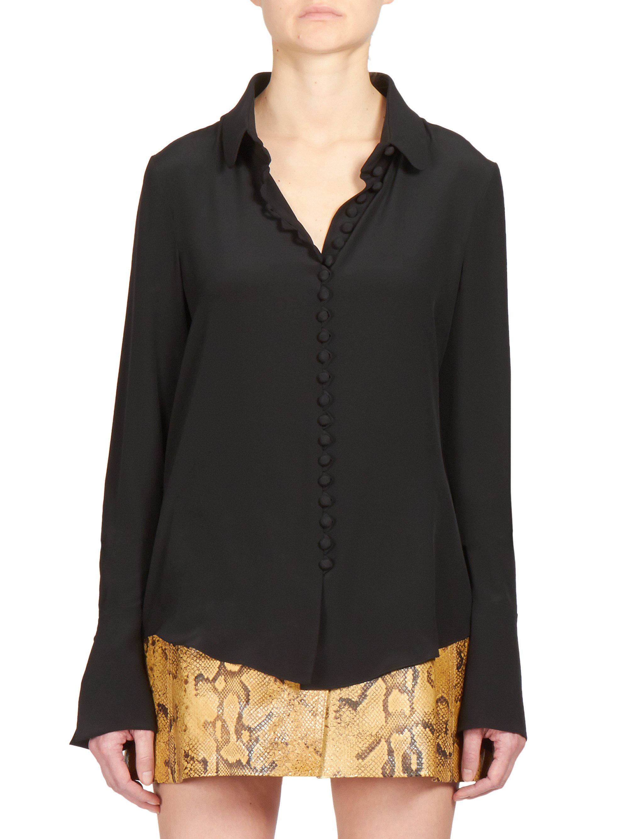 black blouse button up