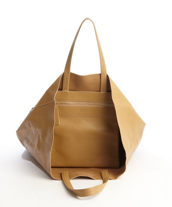 C¨¦line Camel and Blue Lambskin Twotone Tote Bag in Yellow (camel ...  