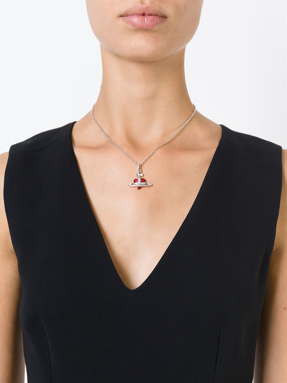 Lyst - Vivienne Westwood Anglomania 'diamante Heart' Pendant Necklace
