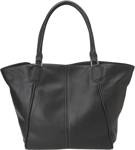 Nine West Gramercy Pebbled Leather Tote Bag in Black (BLACK LEATHER) | Lyst