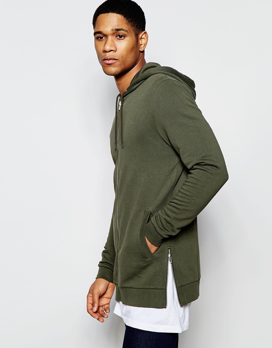 Longline Mens Hoodie River Island Longline Mens Hoodie River Island