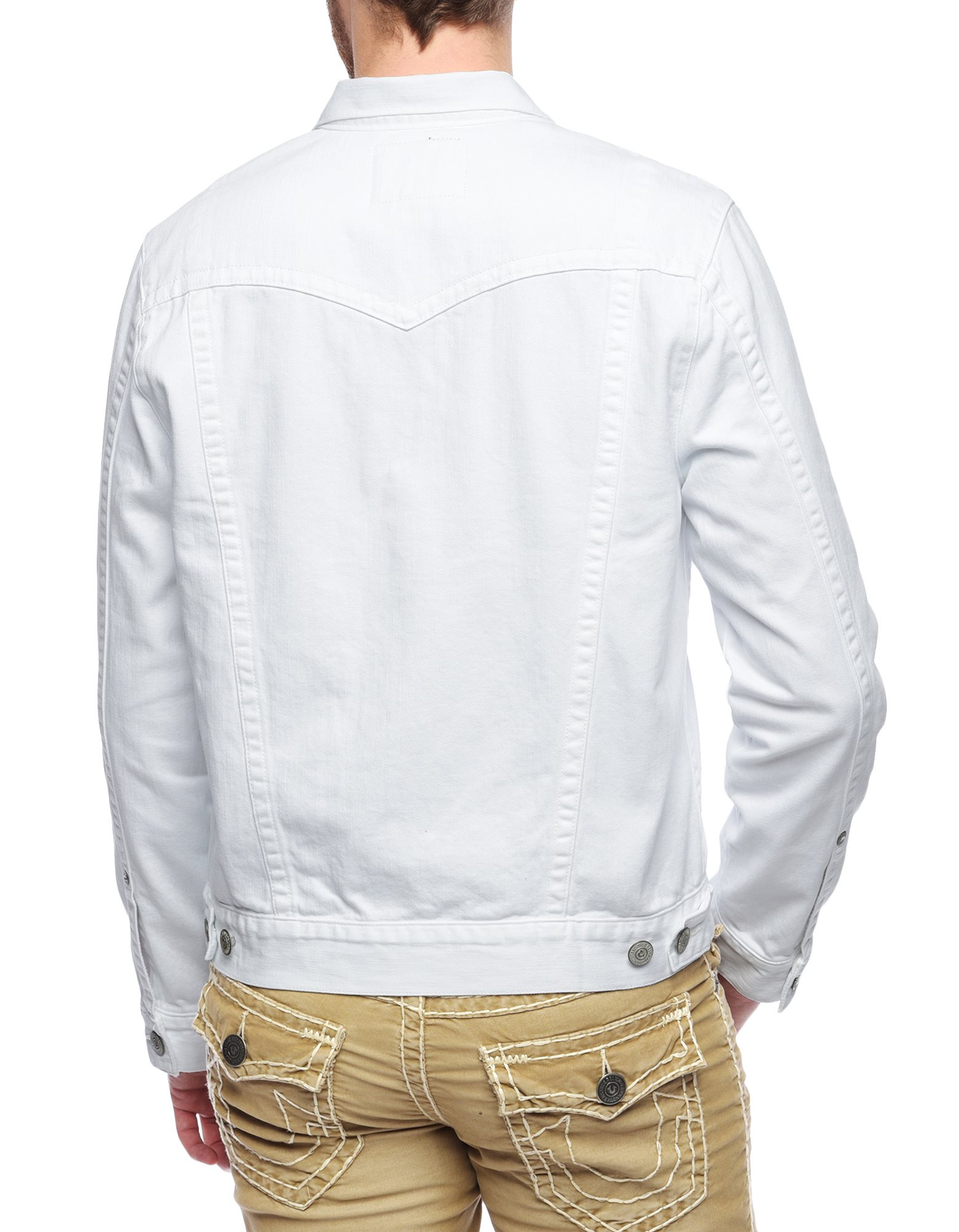 True religion Jimmy Mens White Denim Jacket in White for Men | Lyst