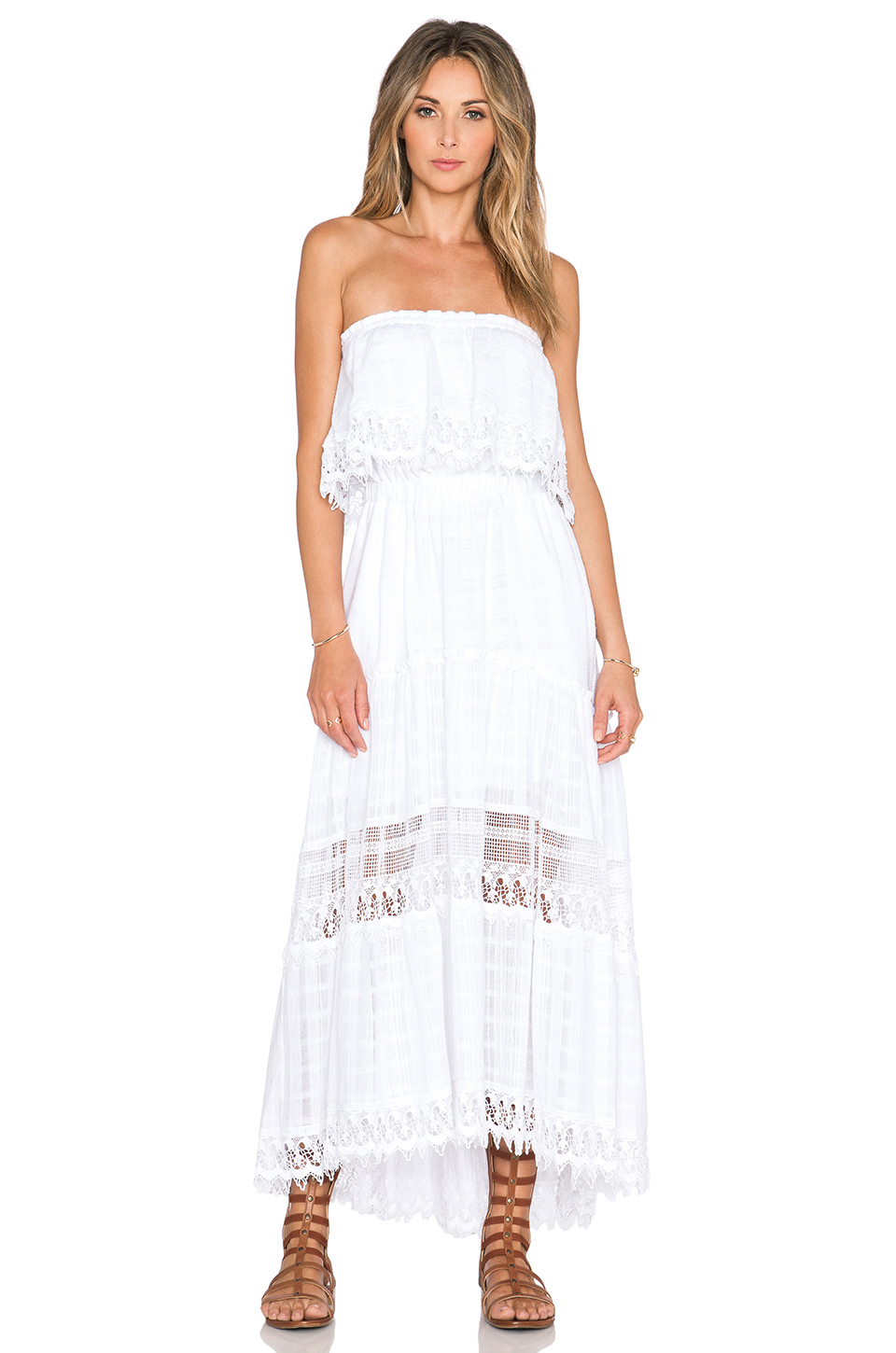 Lyst - Gypsy 05 Strapless Maxi Dress in White