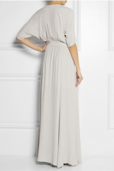 Dagmar Lillian Wrapeffect Crepe Maxi Dress in Gray | Lyst