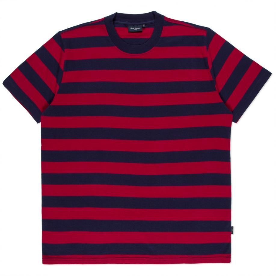 Lyst - Paul Smith Men's Oversized Navy And Red Block-stripe Cotton T ...