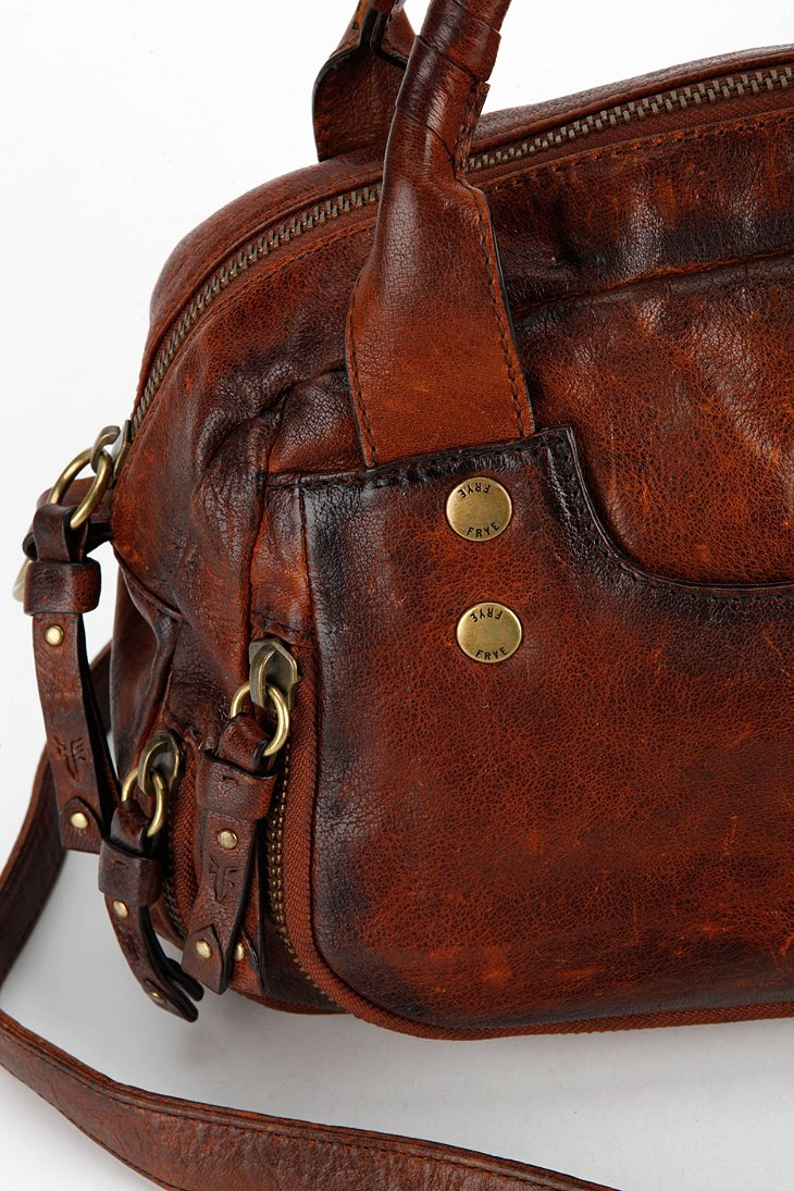 Frye Elaine Vintage Leather Satchel Bag in Brown - Lyst