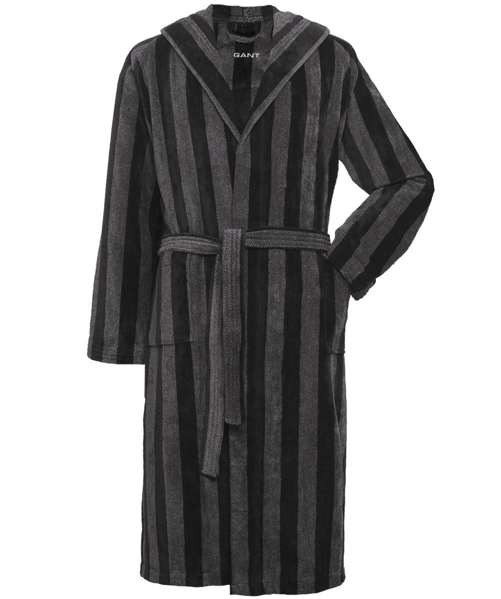 Lyst - Gant Hooded Stripe Bathrobe in Black for Men