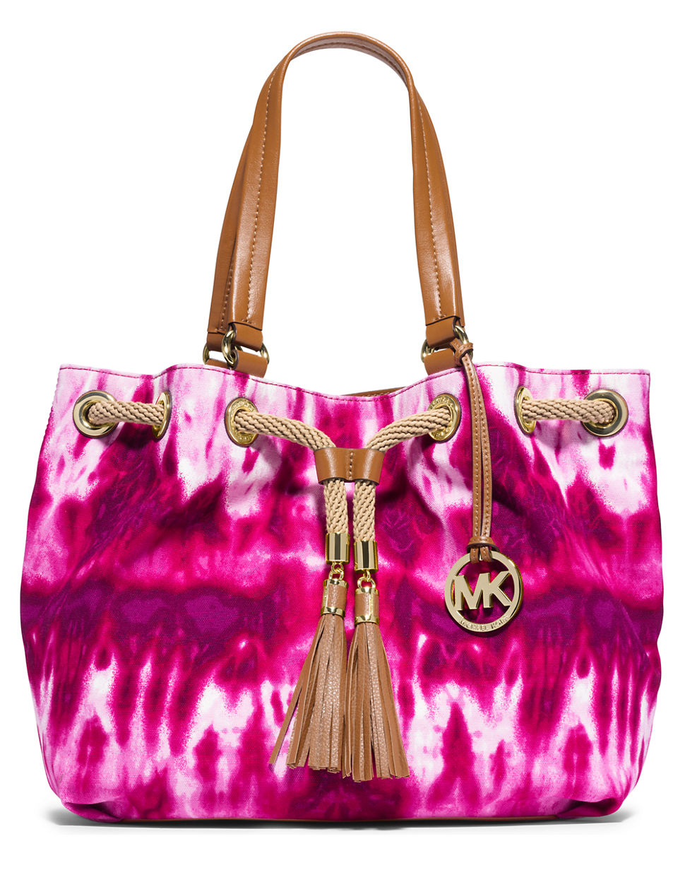 Lyst Michael Kors Marina Tie Dye Large Gathered Tote In Pink Gallery
