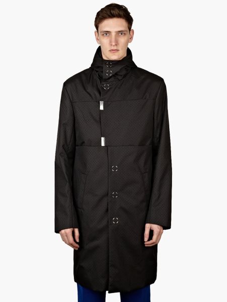 Raf Simons Mens Perforated Parka in Black for Men | Lyst