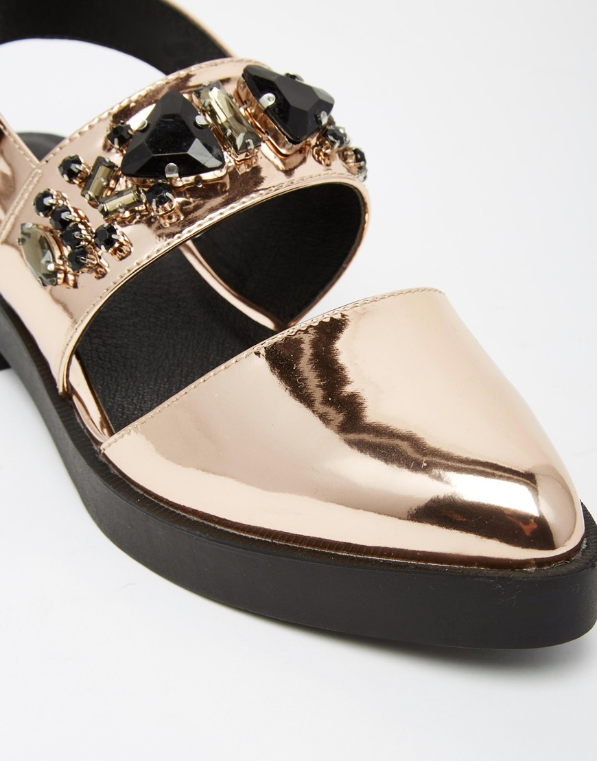 Lyst Asos Merry Flat Shoes in Natural