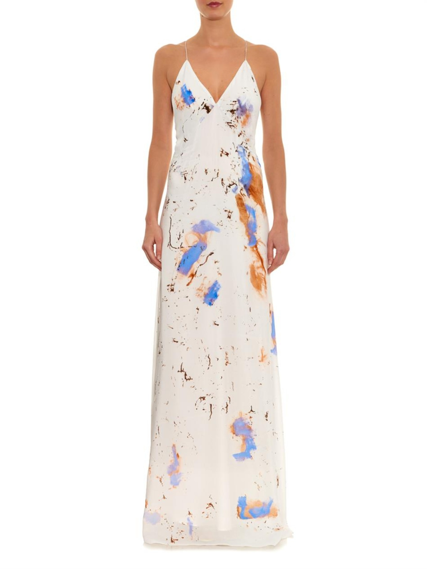 Lyst Galvan London Printed Silk Chiffon Gown