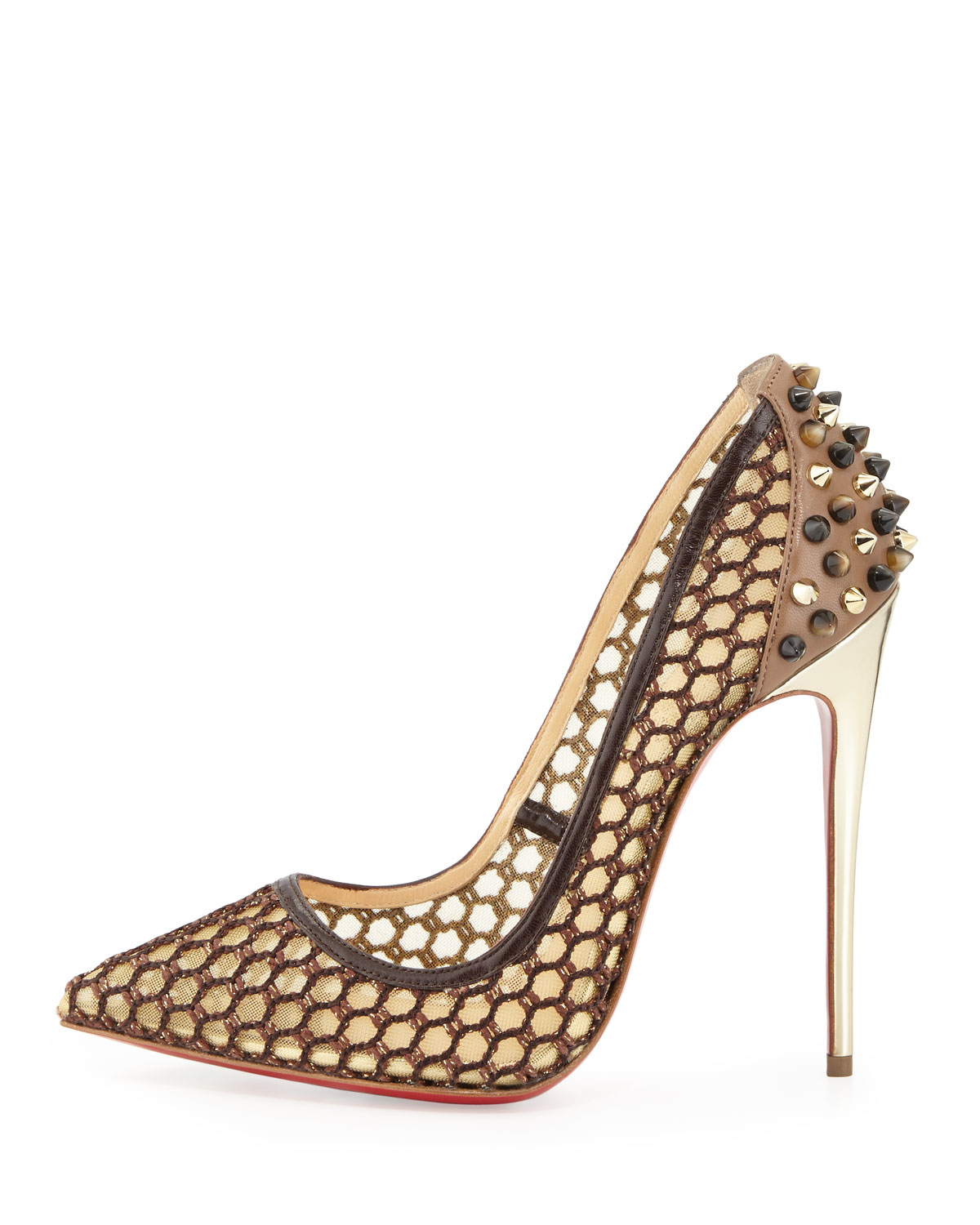 Christian louboutin Guni Knotted 120mm Red Sole Pump in Brown ...  