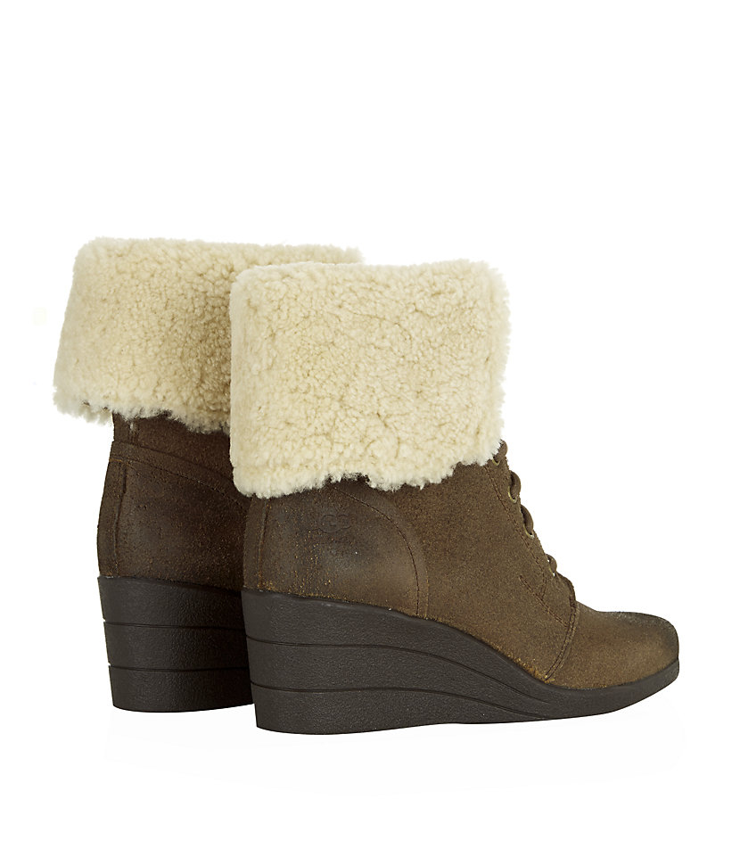 ugg zea wedge ankle boots brown ugg zea wedge ankle boots brown