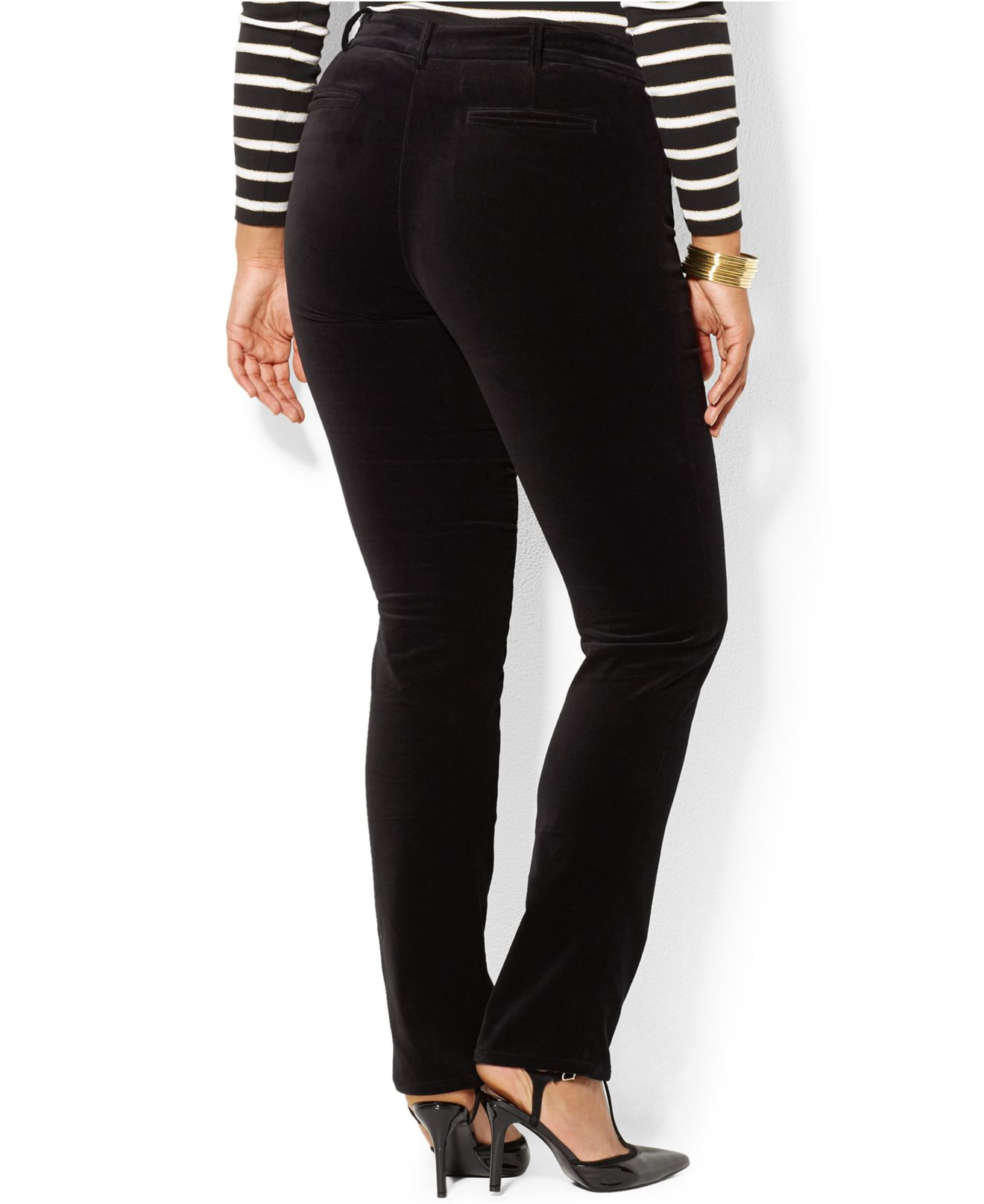Lyst - Lauren By Ralph Lauren Plus Size Stretch Velvet Skinny Pants in