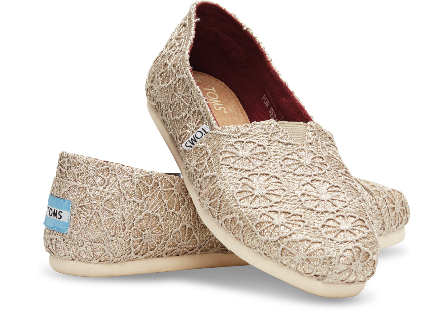 Lyst Toms Gold Glitter Crochet Women's Classics in Metallic