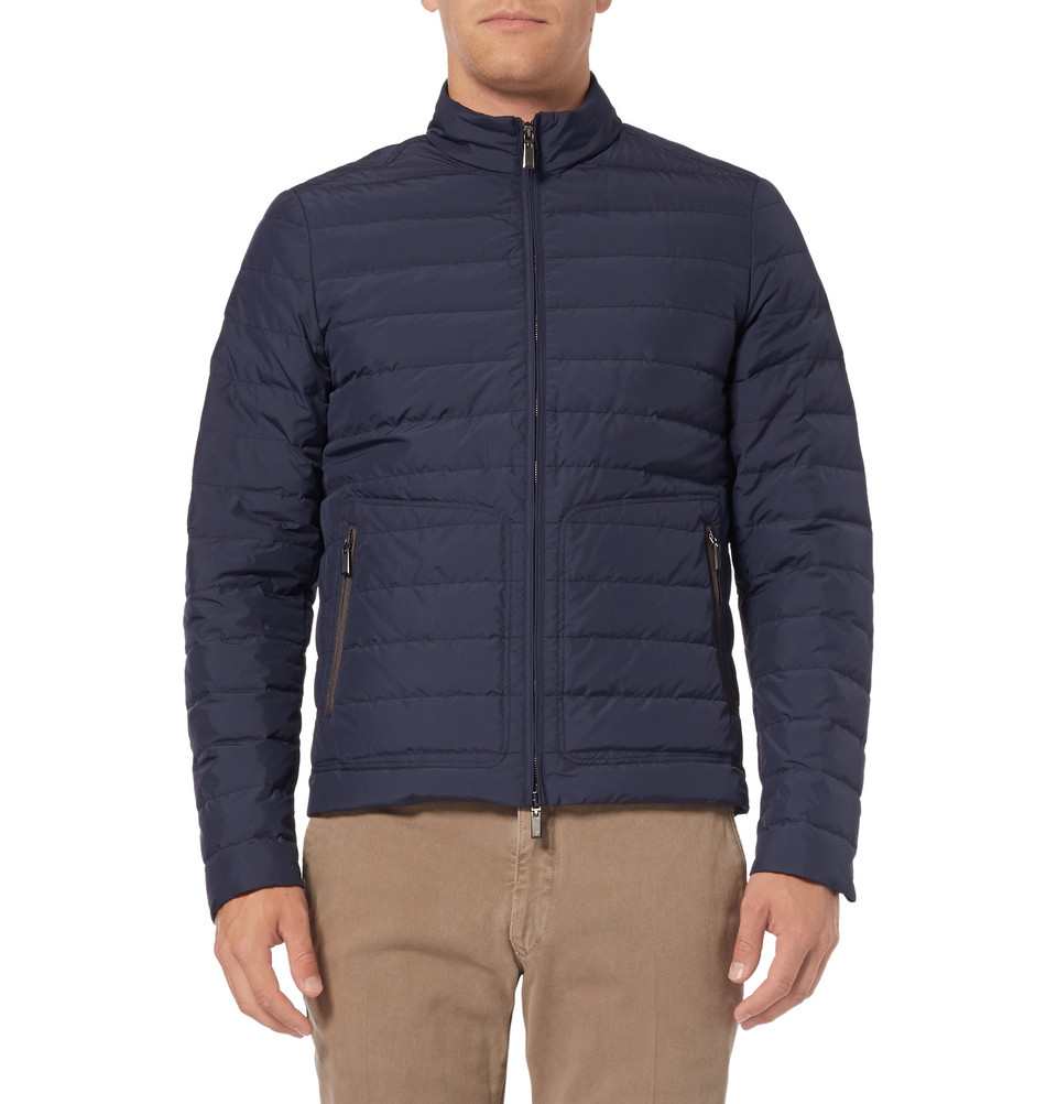 Canali Rain & Wind Tech Quilted Down-Filled Jacket in Blue for Men | Lyst