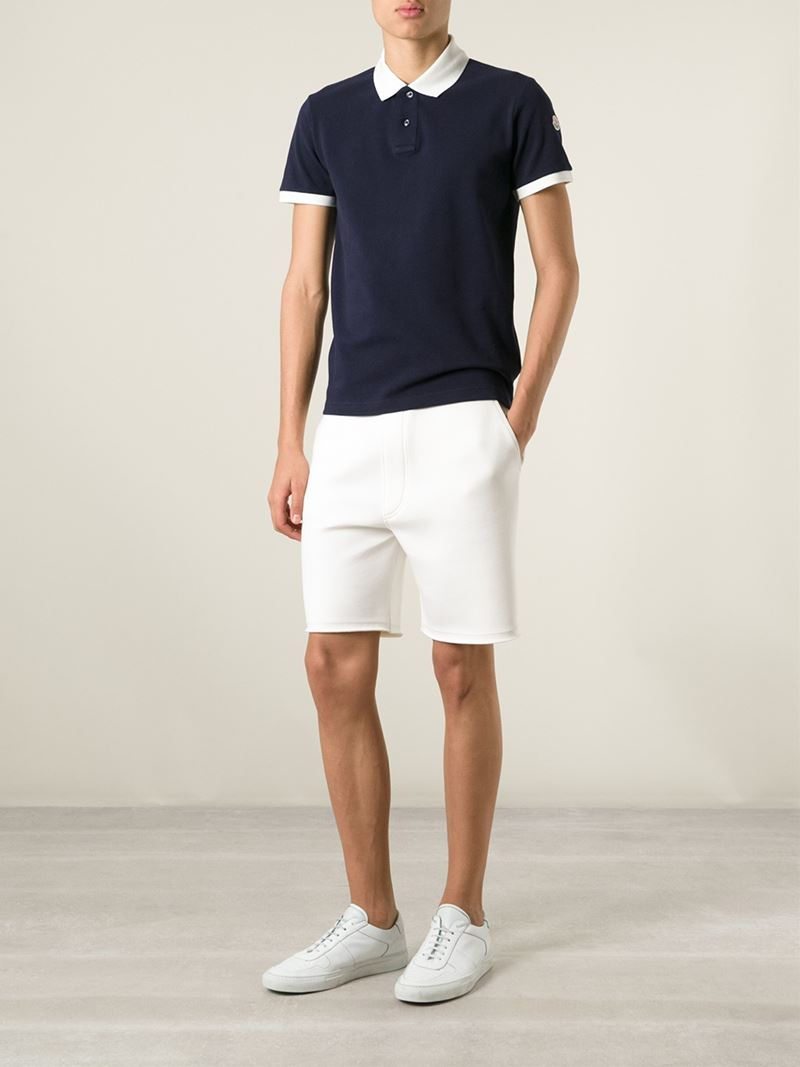 moncler polo navy white collar moncler polo navy white collar