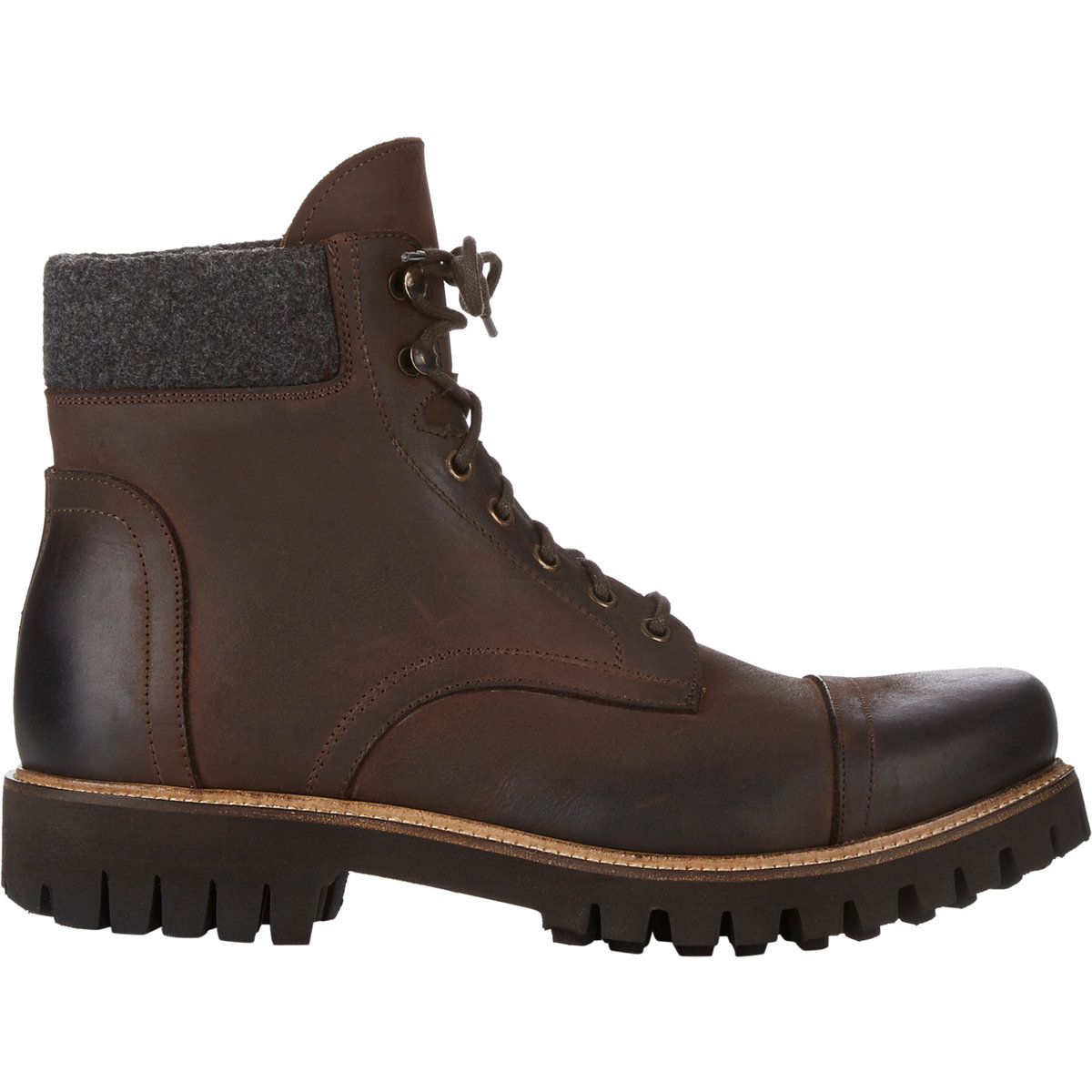 Barneys new york Men's Burnished Cap-toe Boots in Brown ...