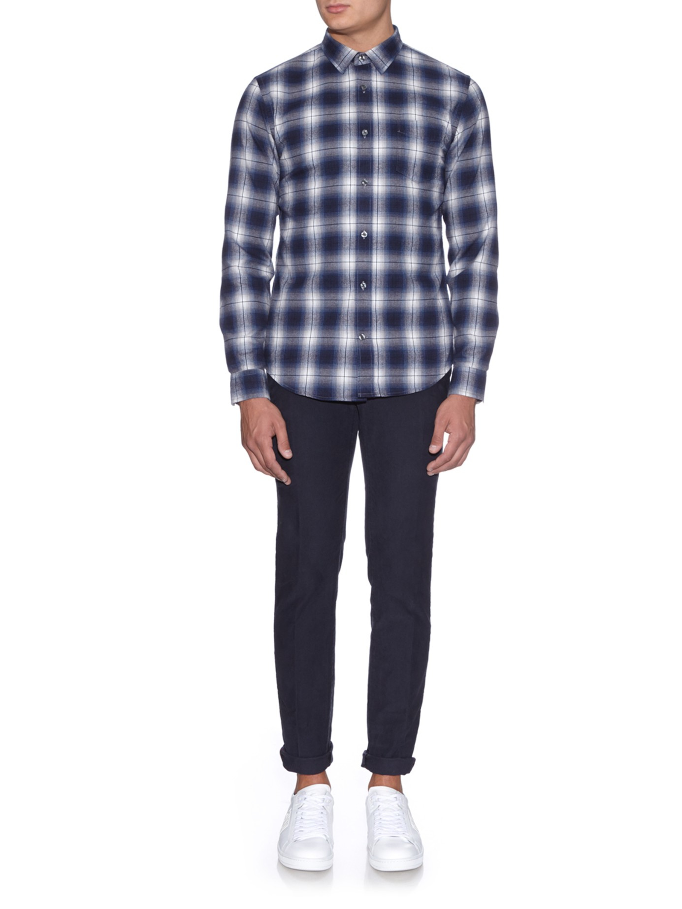 blue plaid flannel shirt mens