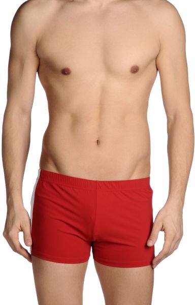 Dior Homme Swimming Trunk In Red For Men 