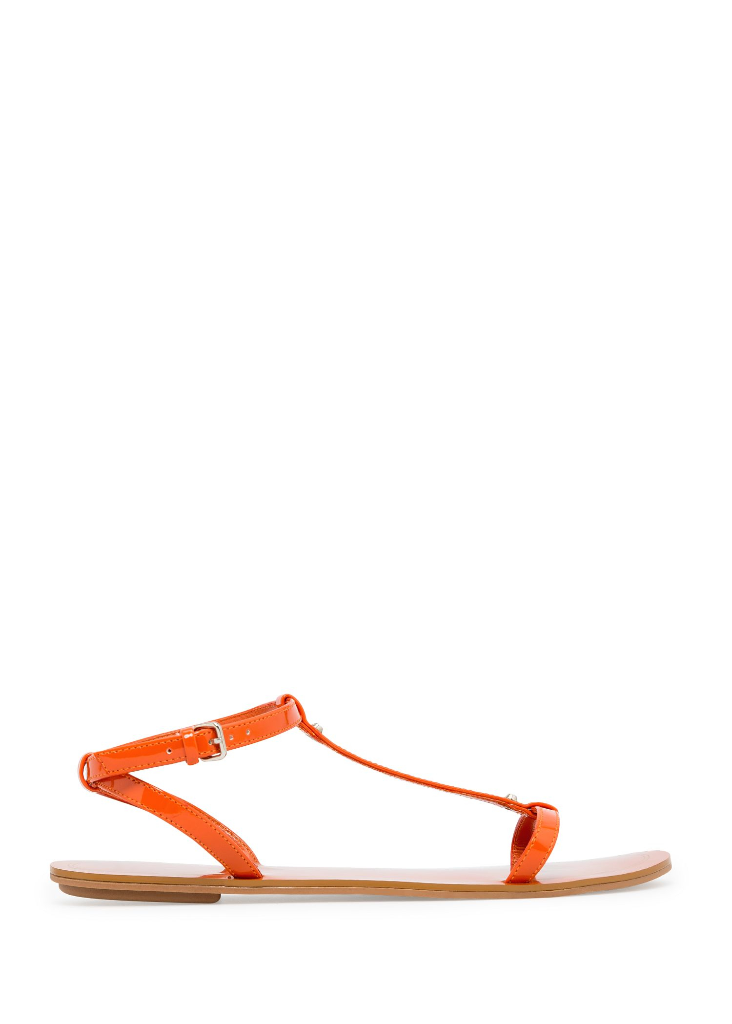 womens flat orange sandals