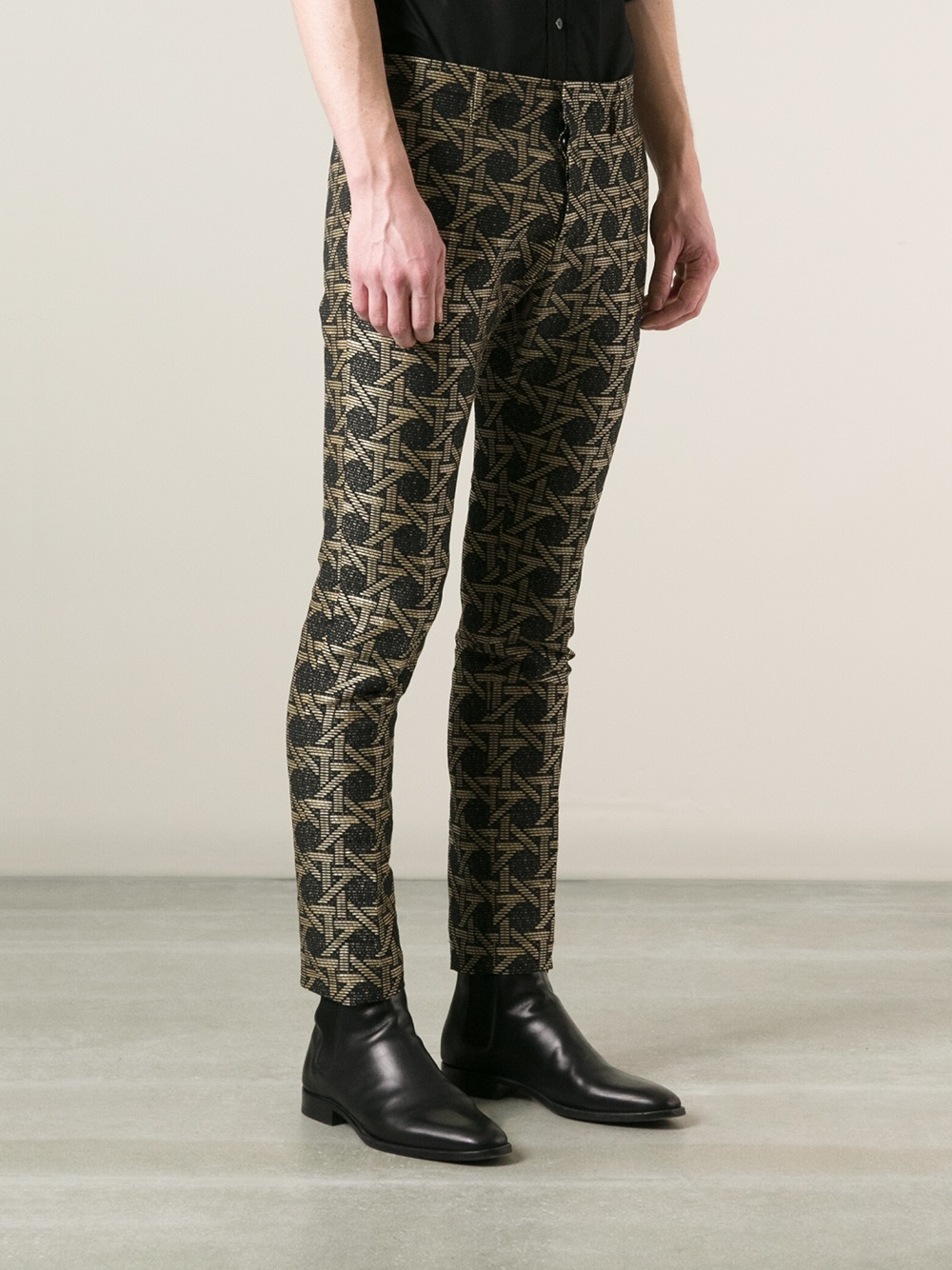 Dsquared² Woven Patterned Trousers in Black for Men Lyst