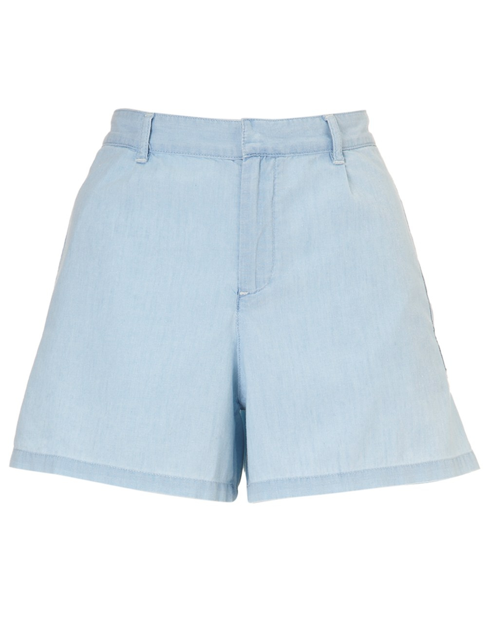 A.p.c. Chambray Cotton Shorts in Blue | Lyst