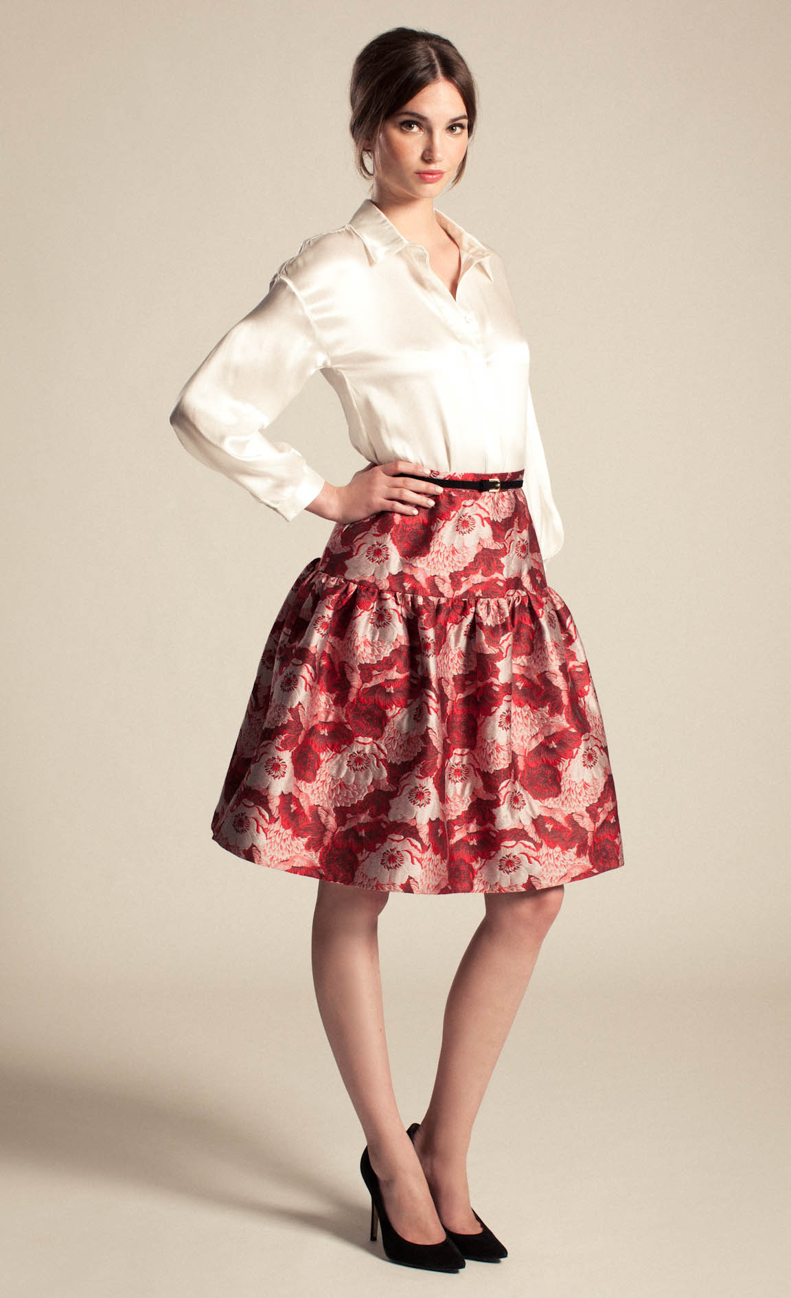 Lyst - Temperley london Rosa Jacquard Skirt in Red