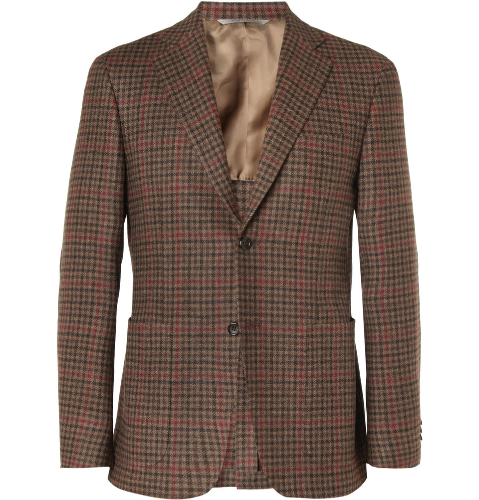 Lyst - Canali Kei Unstructured Check Wool Blazer in Brown for Men