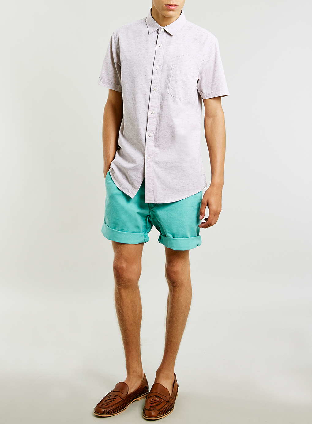 Topman Washed Mint Chino Shorts in Green for Men | Lyst