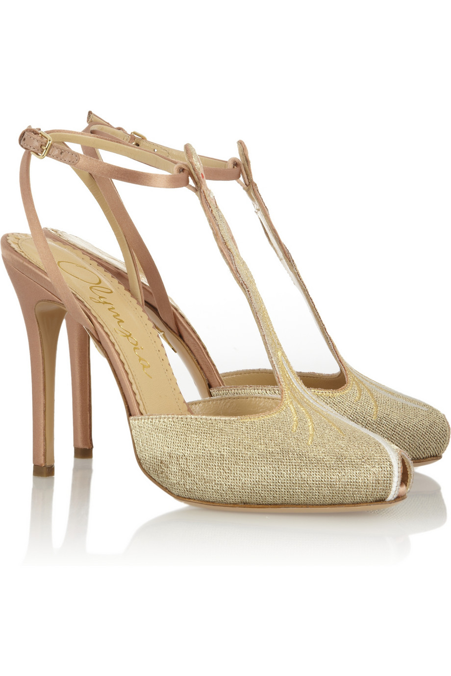 Lyst - Charlotte Olympia Mae West Woven And Satin Sandals in Metallic