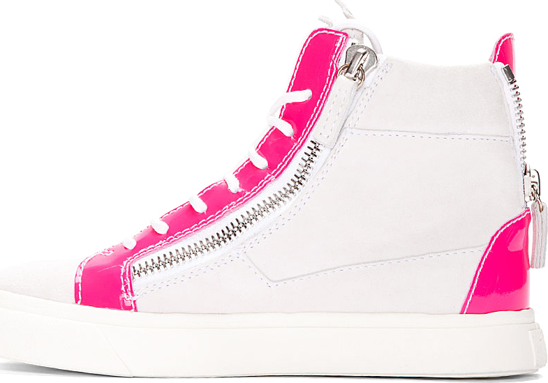 Giuseppe zanotti Contrast Hi-Top Sneakers in Pink | Lyst