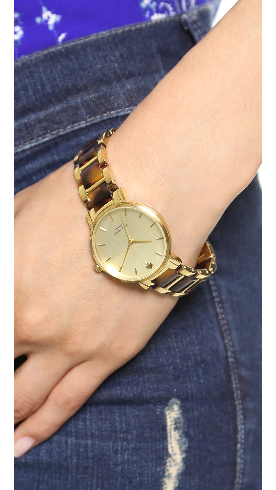 Lyst Kate Spade New York Two Tone Tortoise Gramercy Bracelet Watch Gallery