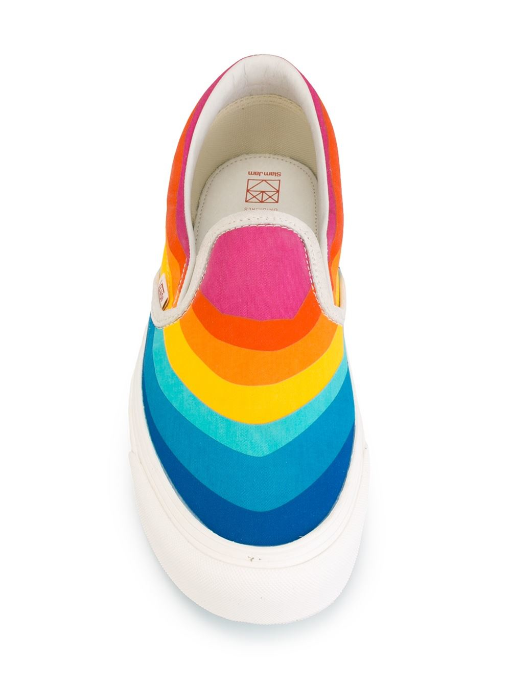 multicolor slip on sneakers