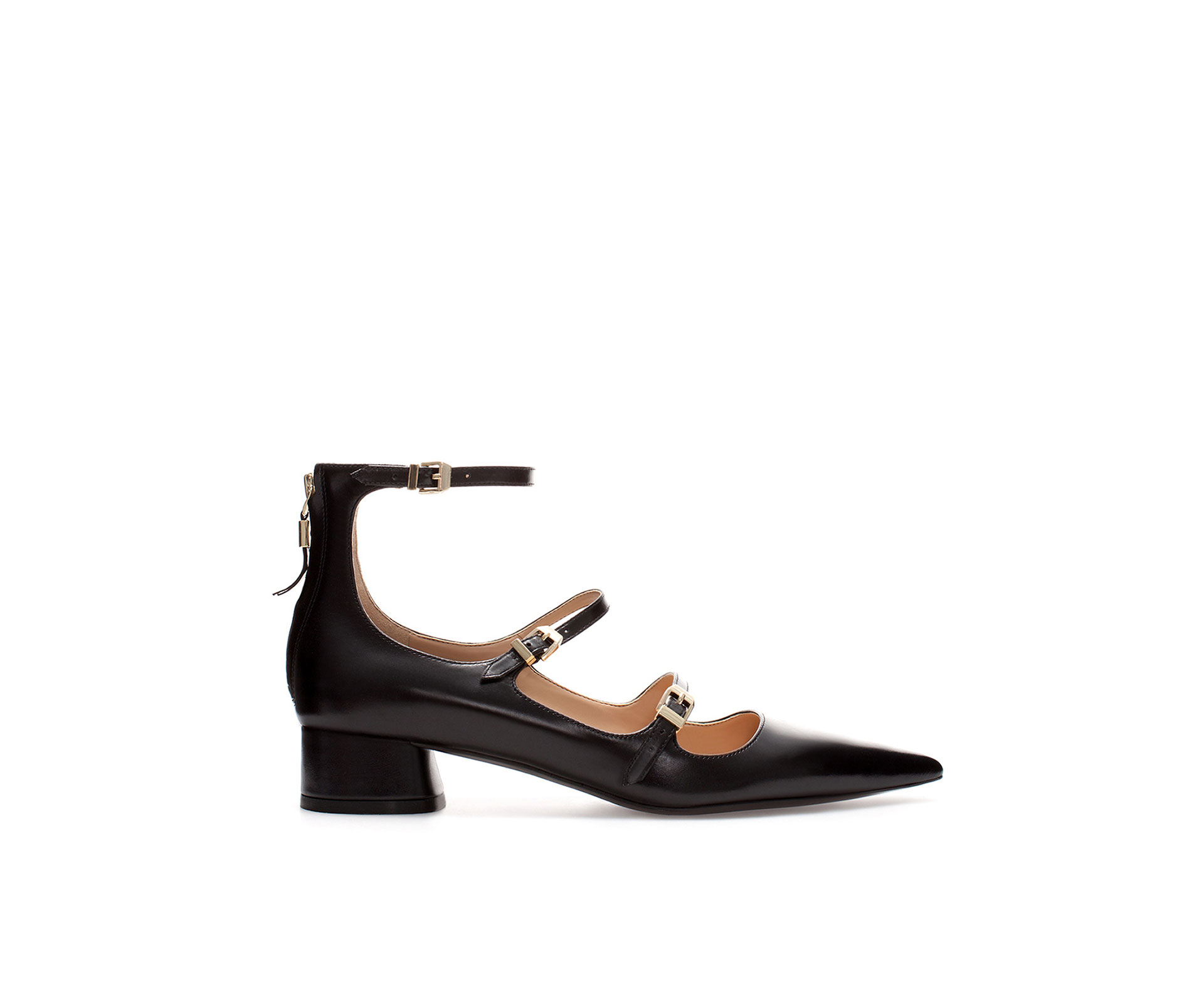 black pointed ballerinas