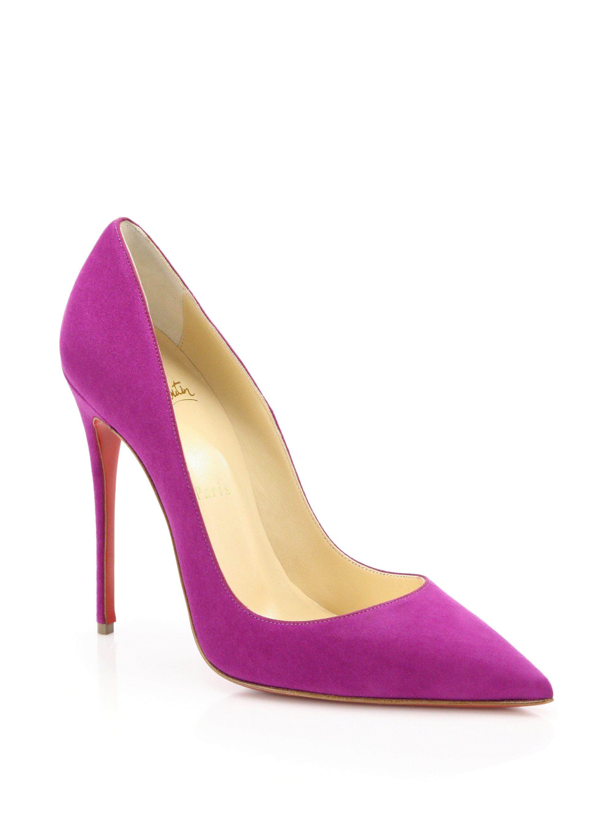 Christian louboutin So Kate Suede Pumps in Pink | Lyst  