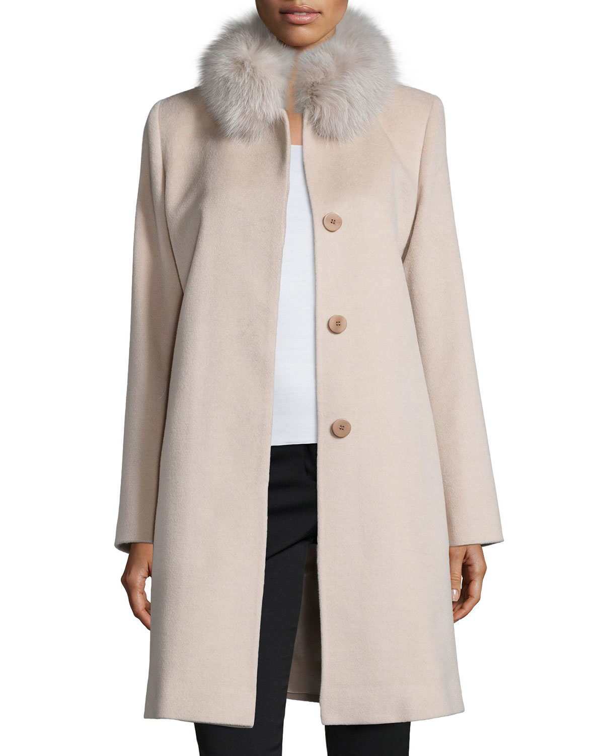 Wool collar coat