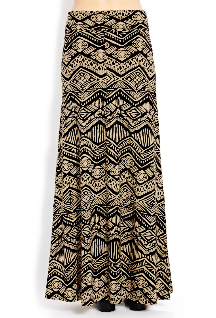 Forever 21 Tribal Print Maxi Skirt in Black Lyst