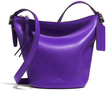 Coach Mini Duffle Bag In Glove Tanned Leather in Purple (BLACK ANTIQUE ...