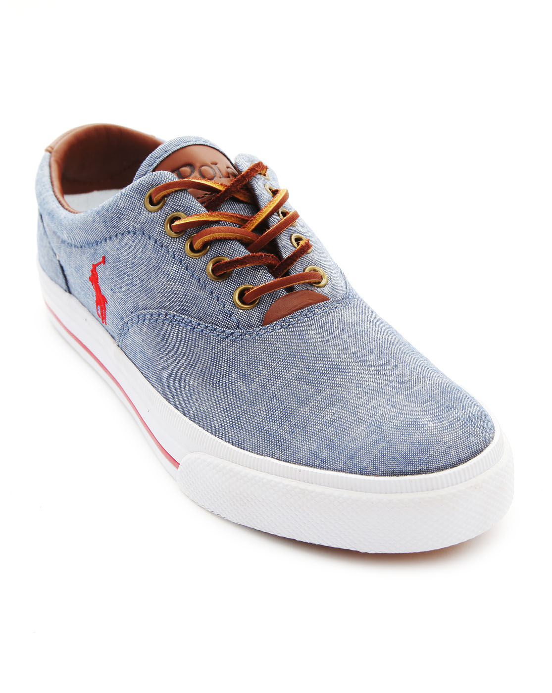 Polo Ralph Lauren Vaughn Blue Chambray Canvas Sneakers in Blue for Men ...