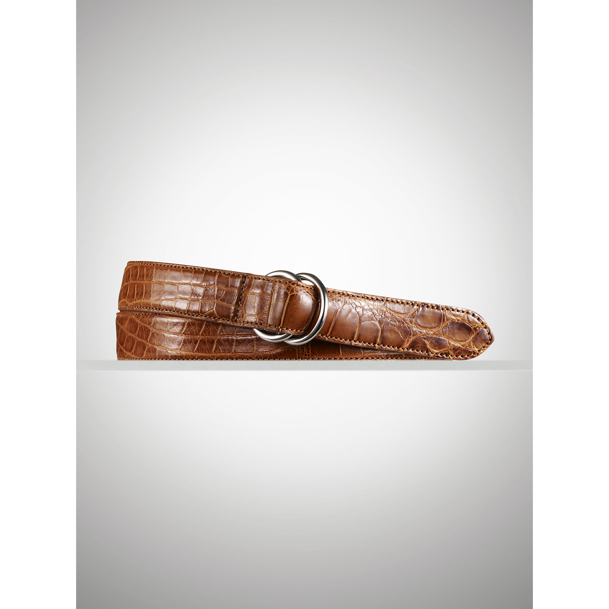 Lyst Ralph Lauren Alligator ORing Belt in Brown for Men