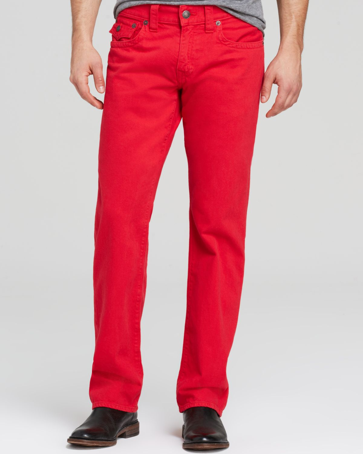 True Religion Jeans Ricky Straight Fit In True Red In Red For Men Lyst 