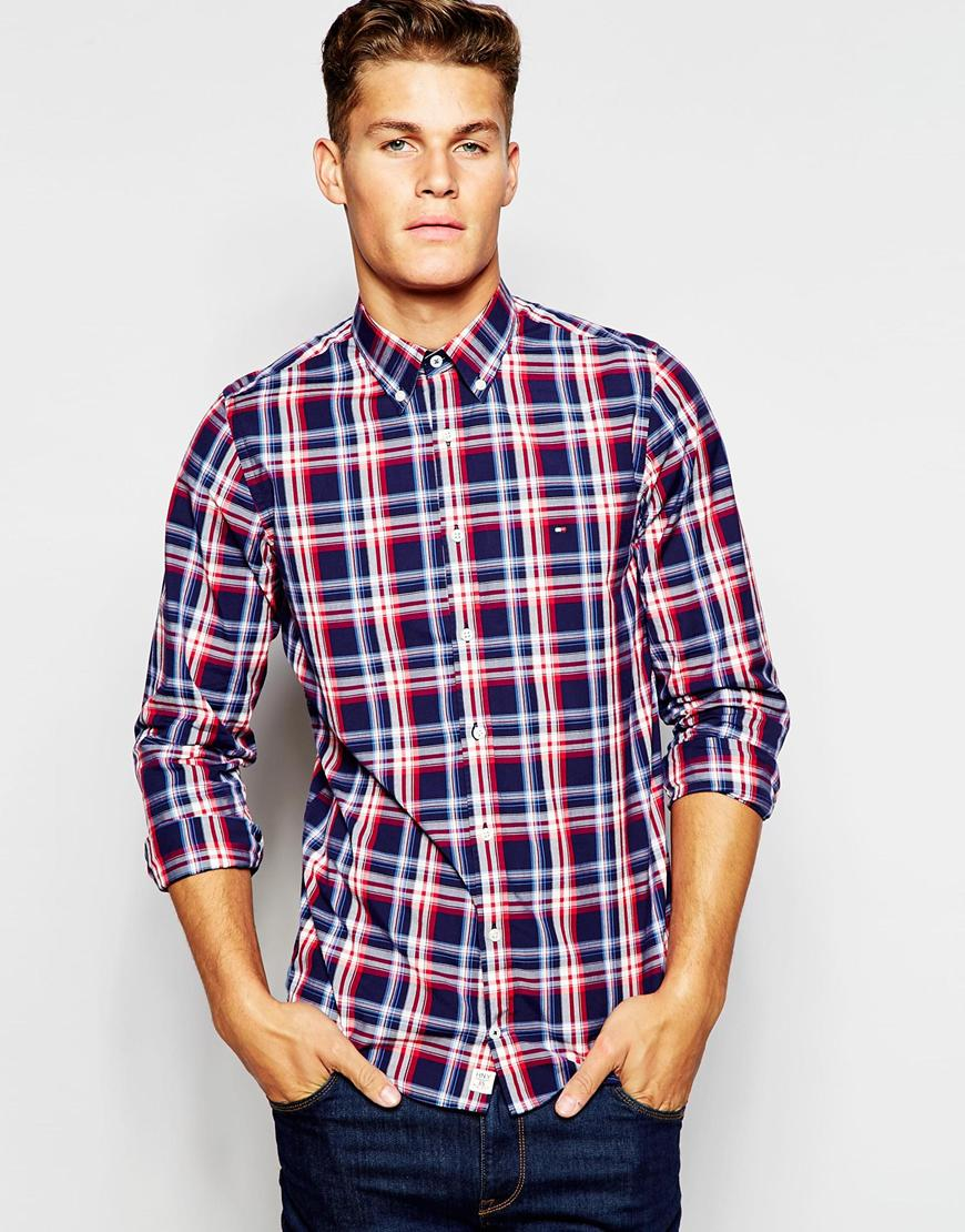 tommy hilfiger red check shirt