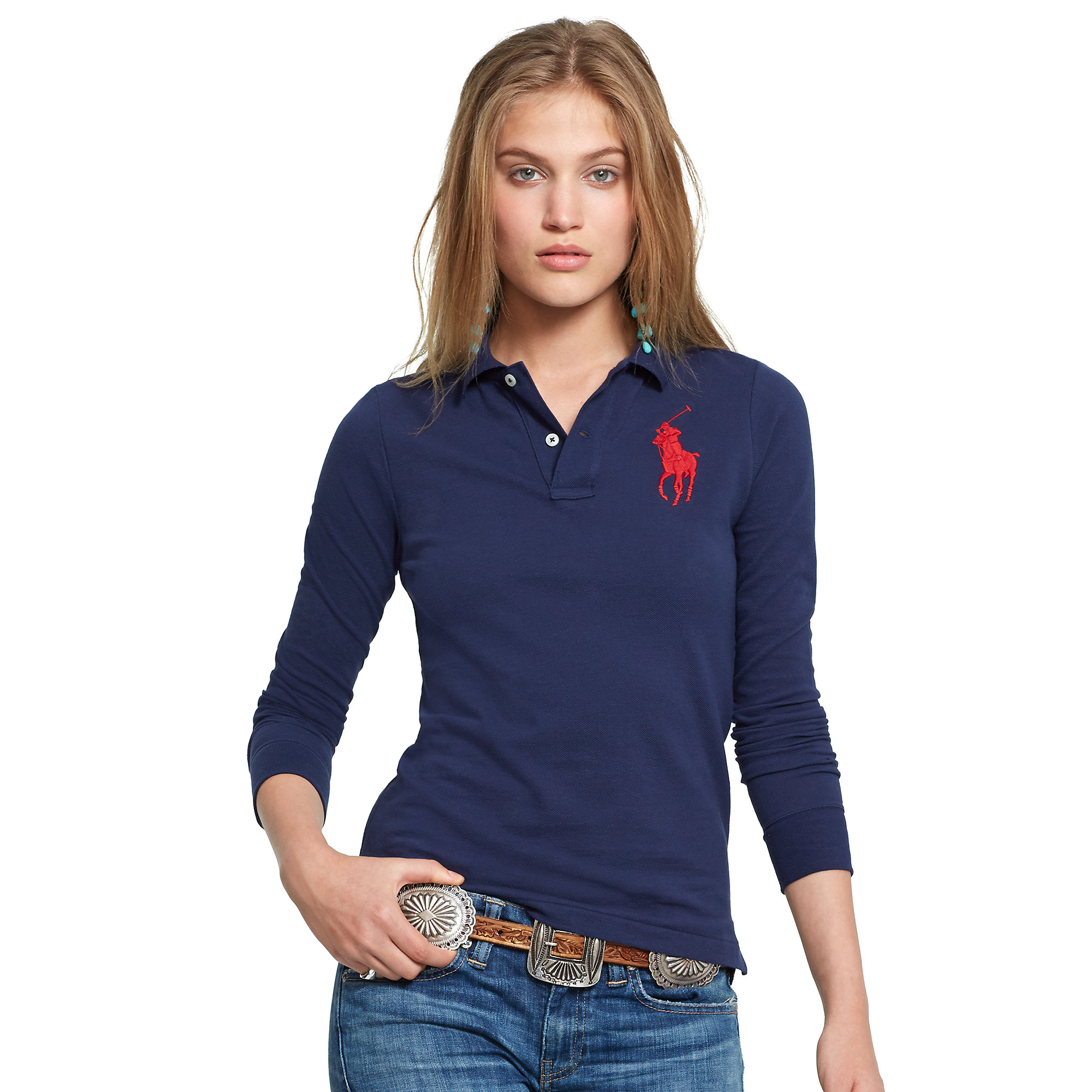 Lyst - Polo ralph lauren Skinny-fit Big Pony Polo in Blue