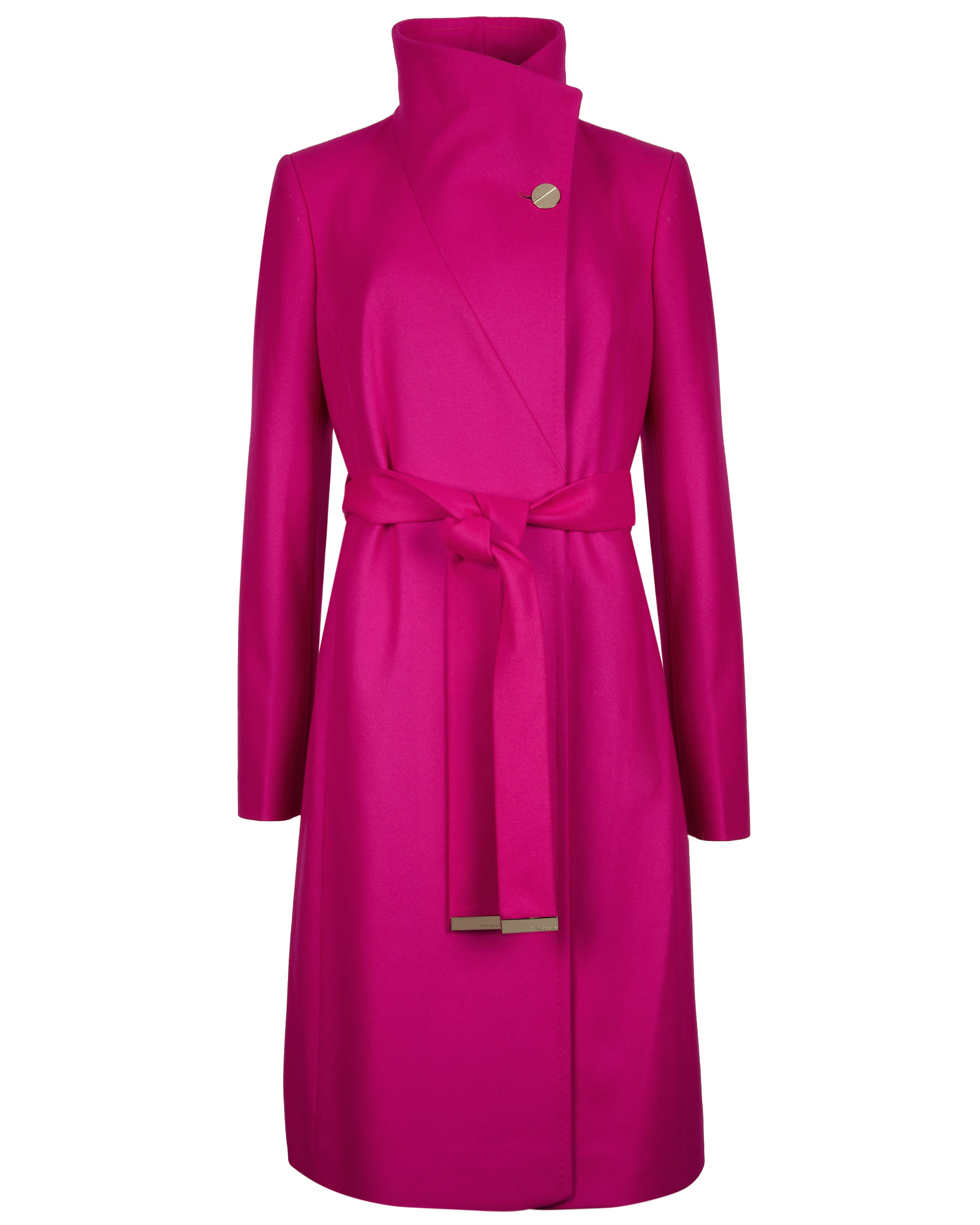 Ted Baker Nevia Belted Wrap Coat in Pink | Lyst