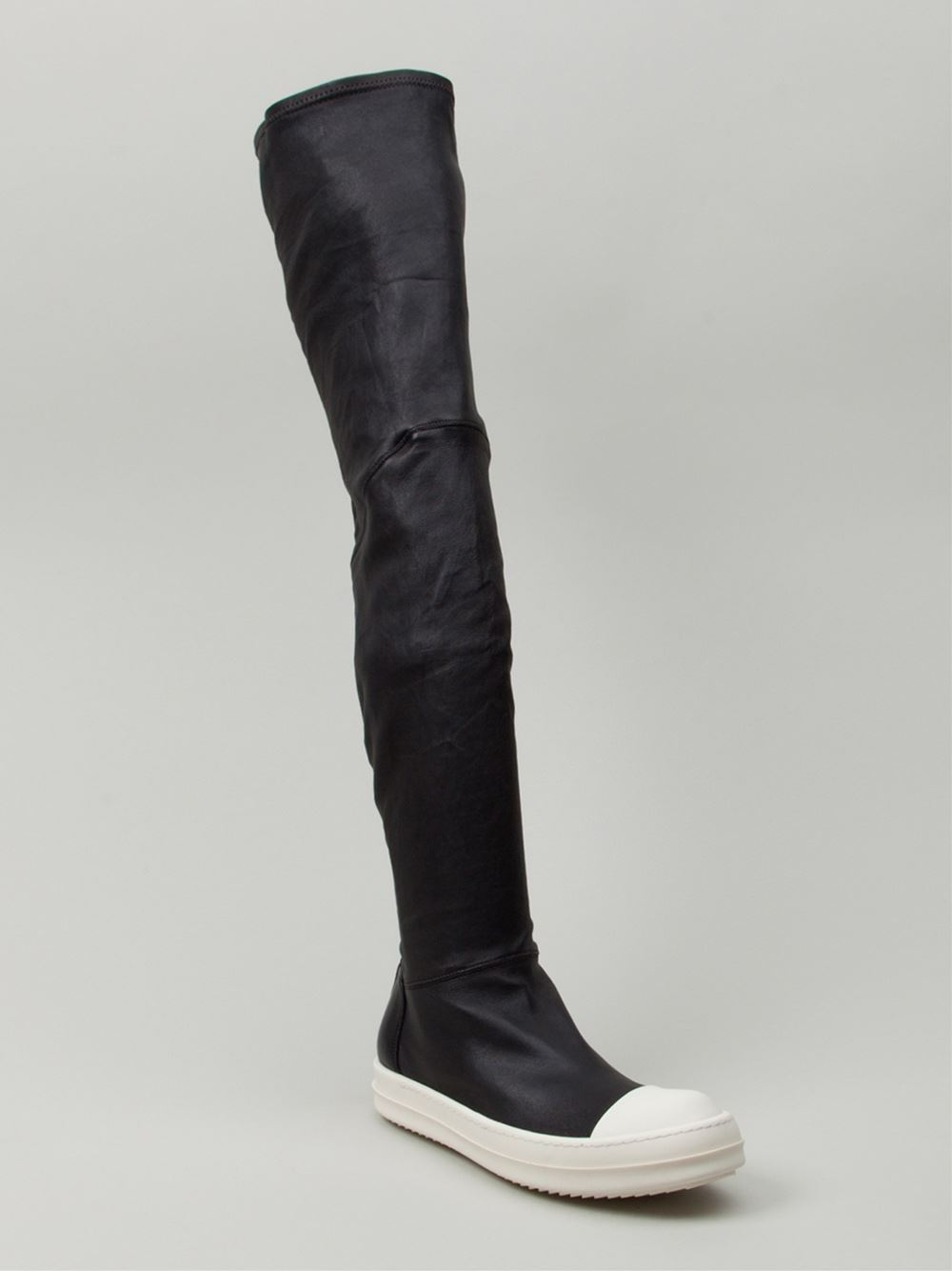 rick owens thigh high sneaker boots