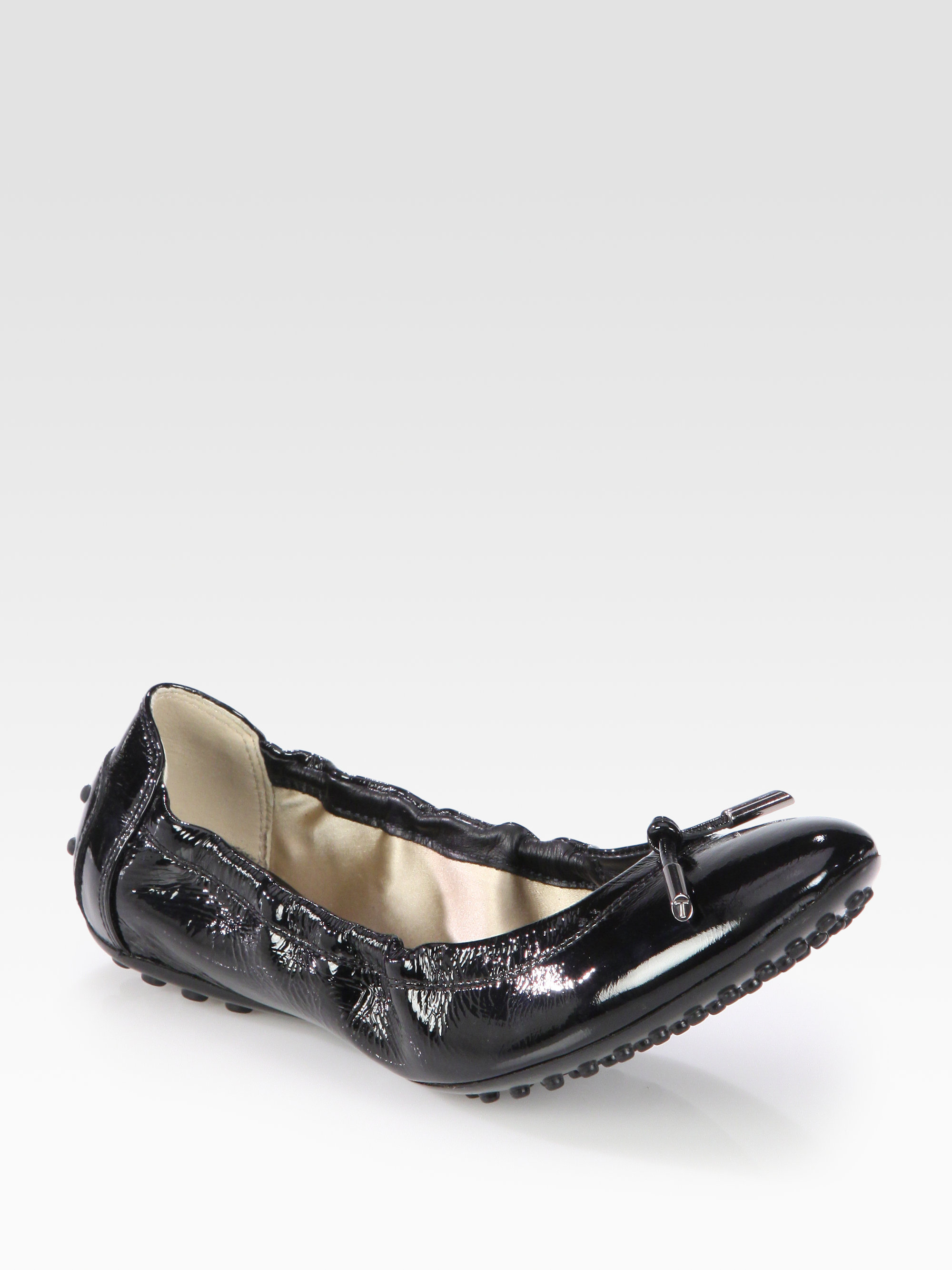 Lyst - Tod'S Patent Leather Ballet Flats in Black