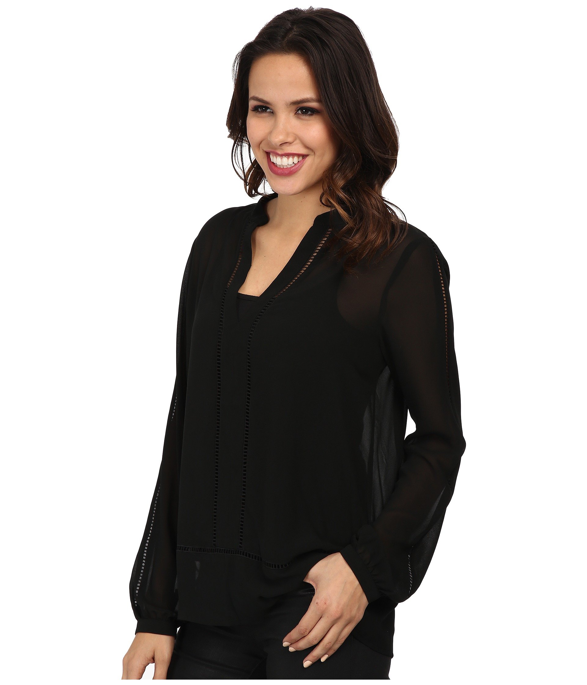 long sleeve black tunic top